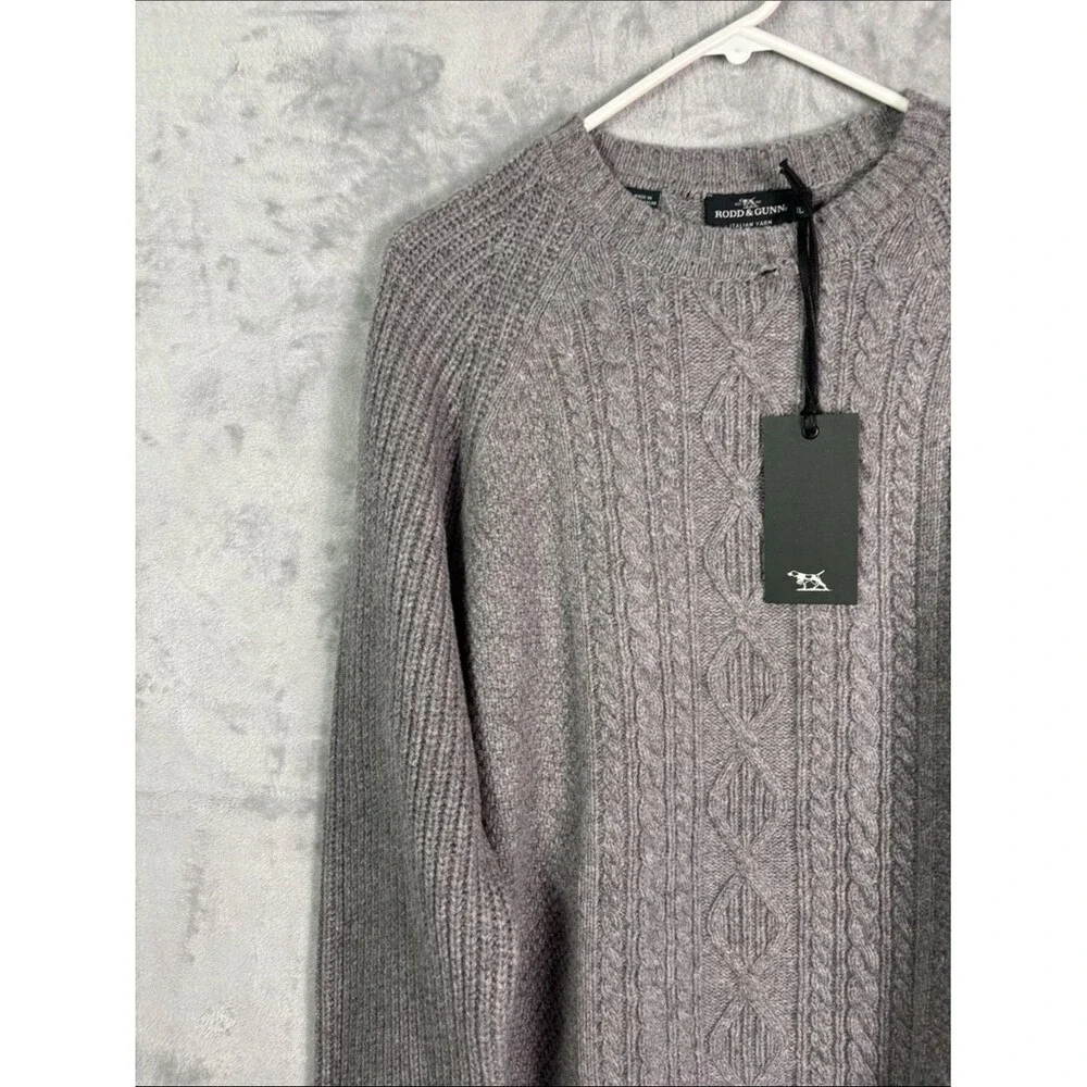 NWT New Rodd & Gunn Gray Wool Blend Mount Tasman Knit Mens Sweater Size XL FLAW